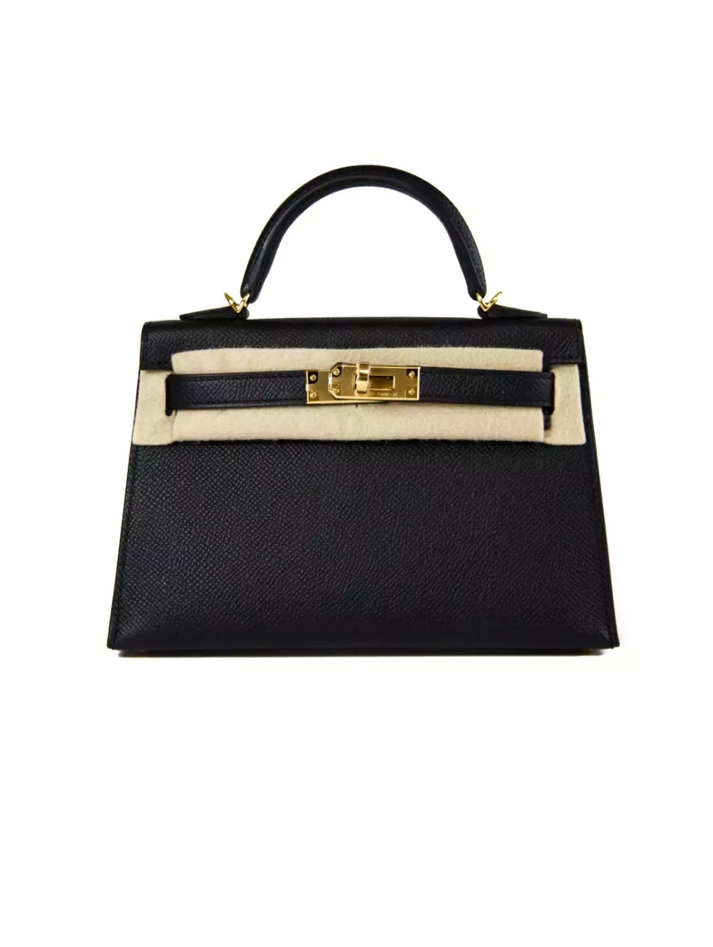 NWT Genuine Leather Epsom Mini Kelly Design 20 Black Bag/Handbag